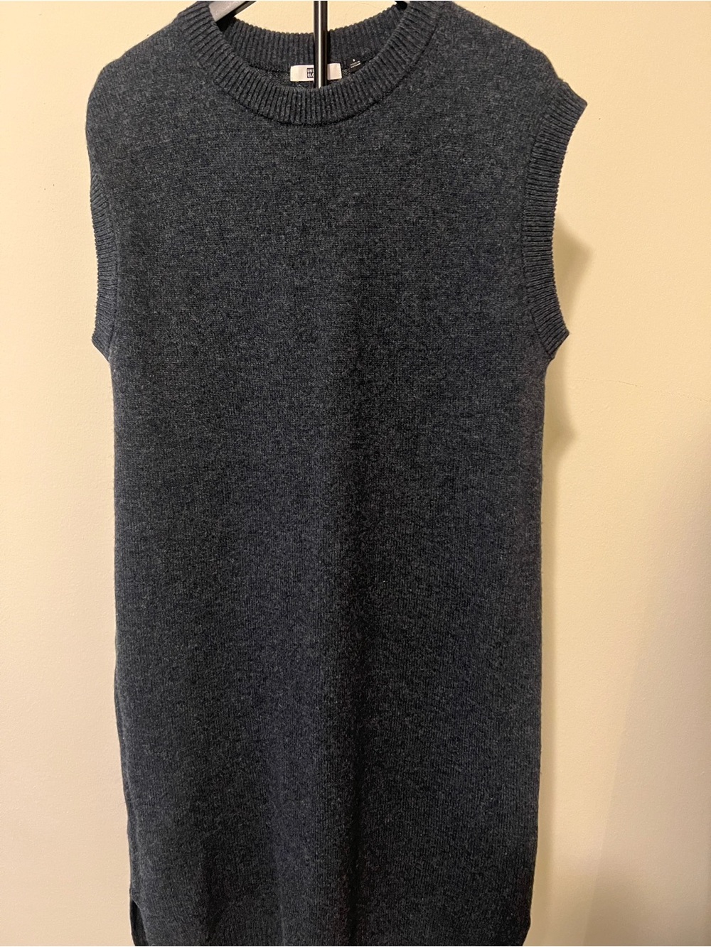 Uniqlo Women's Sleeveless Crewneck Knit Dress - Charcoal Gray new pure wool